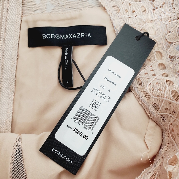BCBGMaxAzria Pia Long Sleeve Lace Dress - Pink - Picture 11 of 16